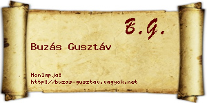 Buzás Gusztáv névjegykártya